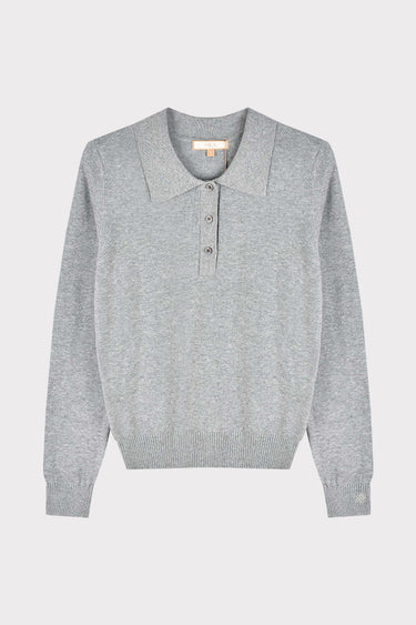 חולצת פולו סריג LIGHT GRAY