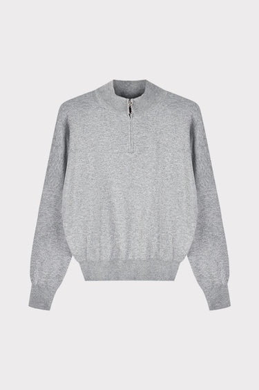 חולצת סריג עם רוכסן LIGHT GRAY