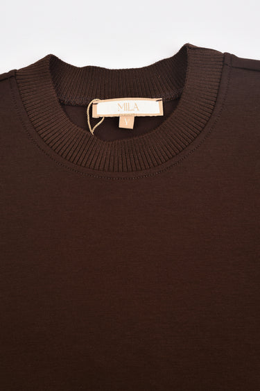 חולצת סקובה סיומת ריבס BROWN
