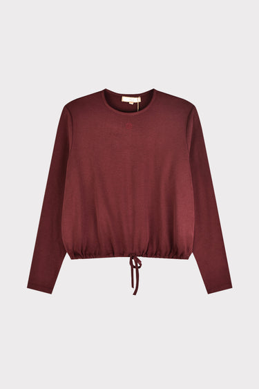 טופ עם כיווץ למטה BURGUNDY