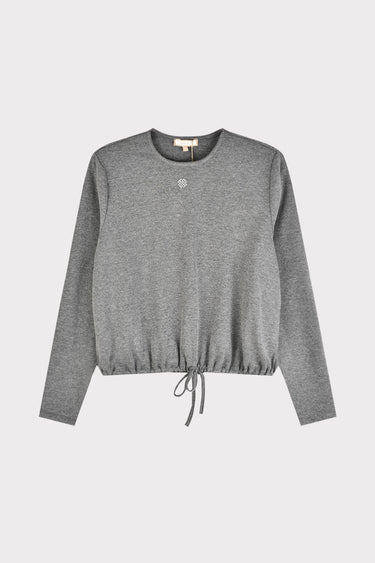 טופ עם כיווץ למטה GREY