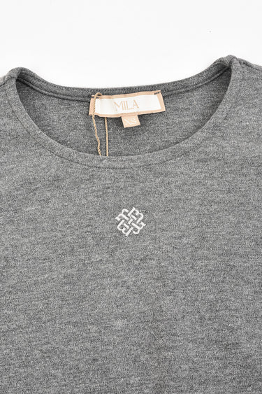 טופ עם כיווץ למטה GREY