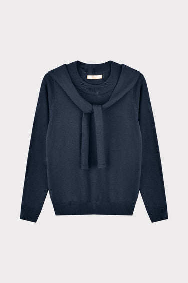 קרדיגן עם צעיף NAVY