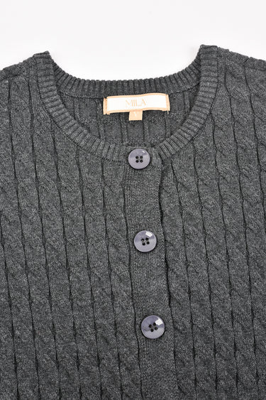 קרדיגן סריג צמות GREY