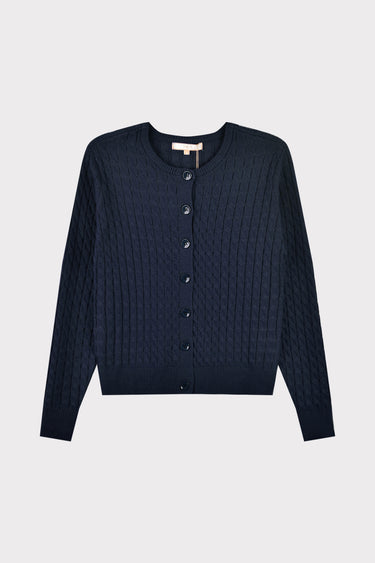 קרדיגן סריג צמות NAVY