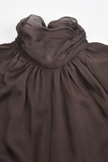 שמלת שיפון אלגנטית BROWN