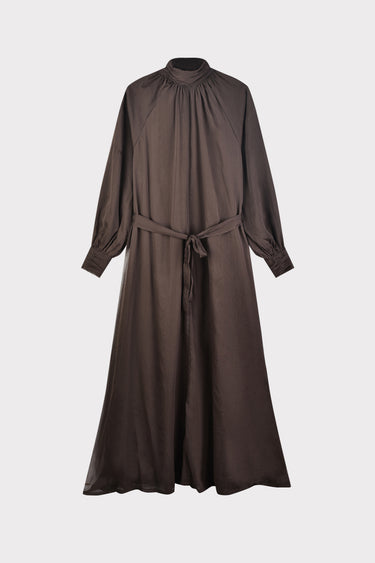 שמלת שיפון אלגנטית BROWN