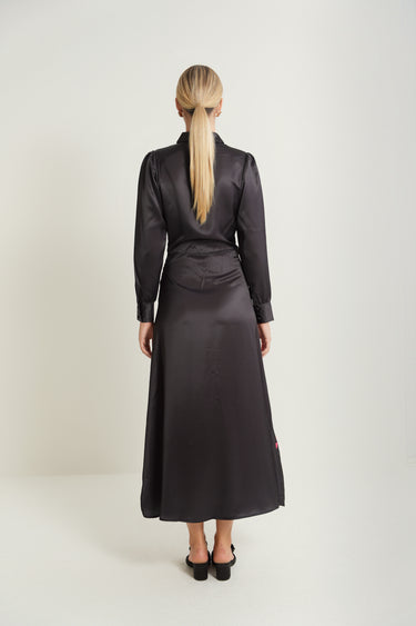 שמלה אלגנטית עם קשירה BLACK