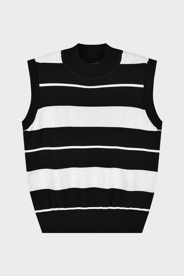 אפודה סריג פסים BLACK & WHITE