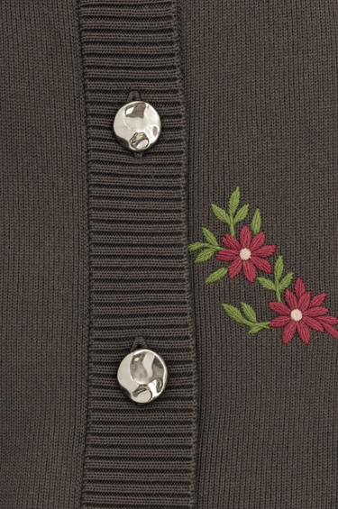 קרדיגן אלגנטי עם רקמה BROWN