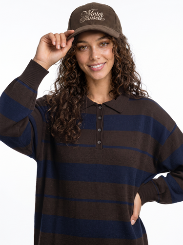 שמלת סריג פסים NAVY