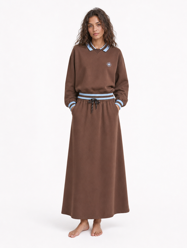חולצת פוטר עם צווארון פולו BROWN