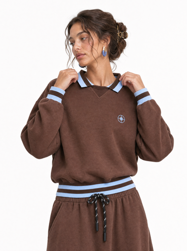 חולצת פוטר עם צווארון פולו BROWN