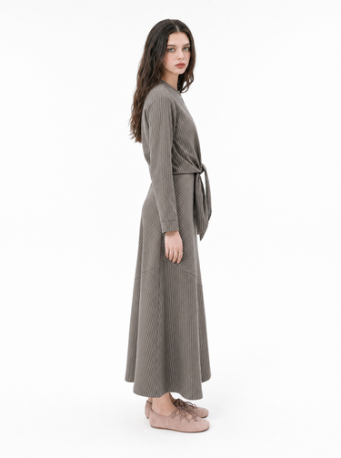 טופ קרופ פסים קשירה GREY