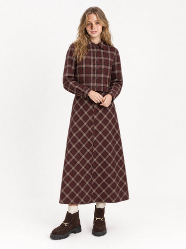 חצאית משובצת BURGUNDY