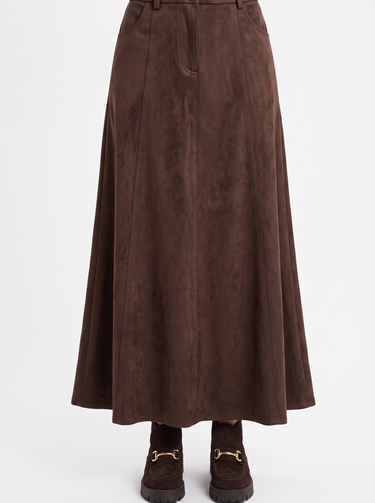 חצאית זמש מתרחבת BROWN