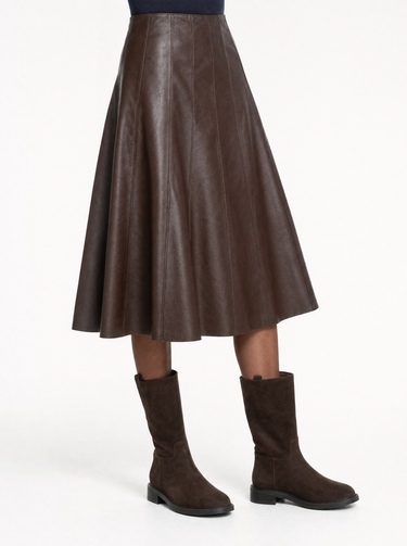 חצאית עור קצרה BROWN