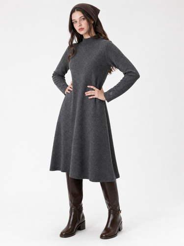שמלת סריג גזרת A GREY