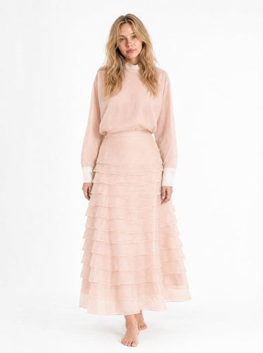 סט חצאית קומות וטופ PINK