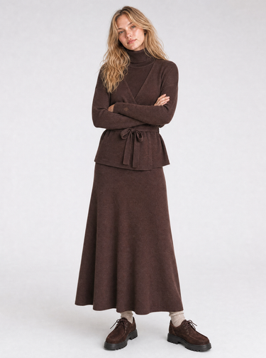 טופ מעטפת סריג BROWN