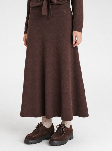 חצאית סריג גזרת A BROWN