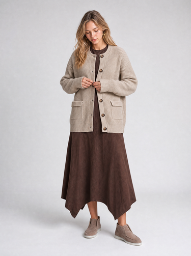 סרפן אסימטרי זמש BROWN