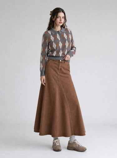 סריג פולו מעויינים BROWN