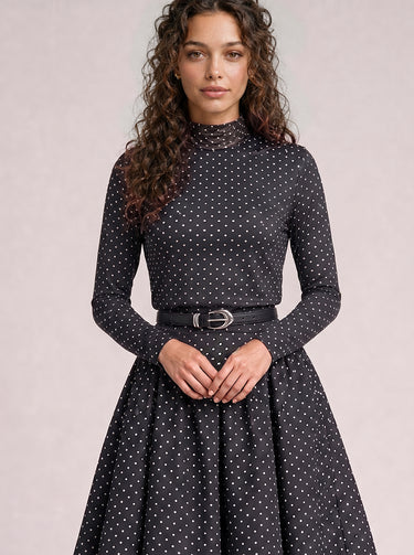 גולף משי עם פרינט BLACK