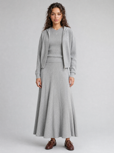חצאית חלקים ריב GREY