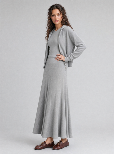 חצאית חלקים ריב GREY