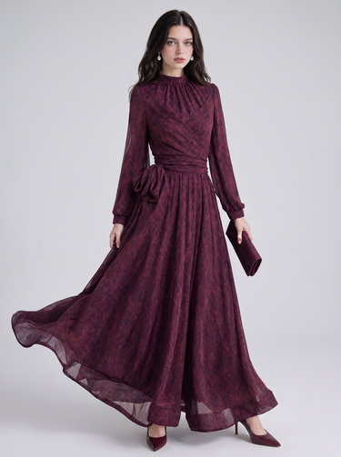 שמלת מעטפת אלגנטית BURGUNDY