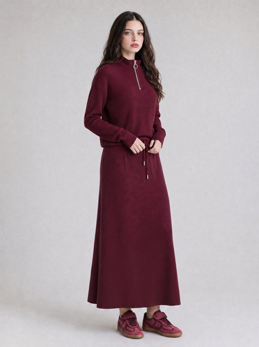 חצאית בייסיק ריב PLUM