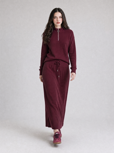 חצאית בייסיק ריב PLUM