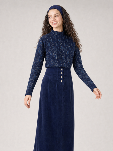 גולף סריג עם פרינט NAVY