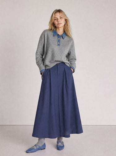 סריג עם צווארון גינס GREY