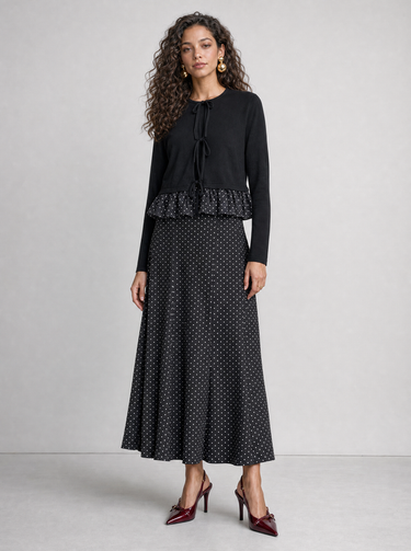 סרפן משי עם פרינט BLACK