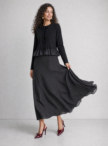 סרפן משי עם פרינט BLACK