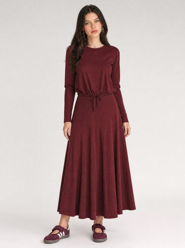 חצאית בייסיק חלקים BURGUNDY
