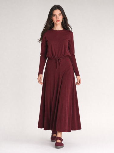 חצאית בייסיק חלקים BURGUNDY