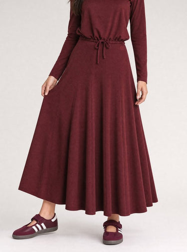 חצאית בייסיק חלקים BURGUNDY