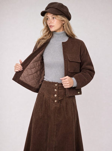 גקט קורדרוי BROWN