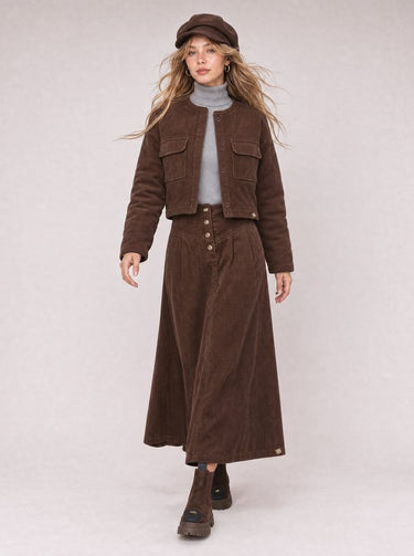 חצאית קורדרוי BROWN
