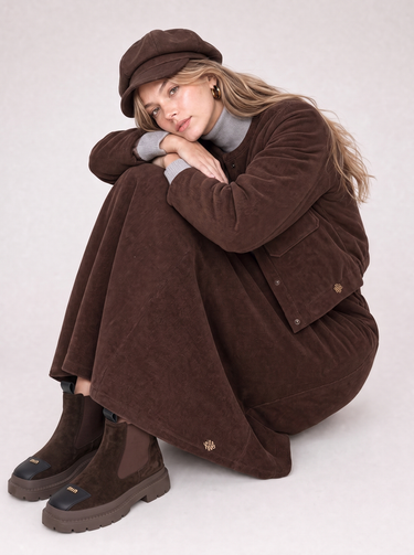 חצאית קורדרוי BROWN