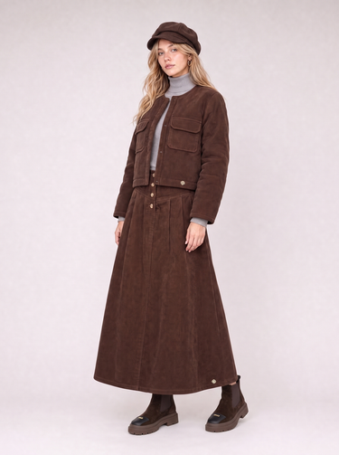גקט קורדרוי BROWN