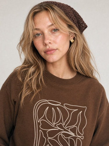 פוטר עם רקמה BROWN