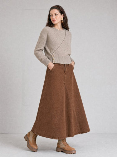 קרדיגן מעטפת עם כפתורים BEIGE