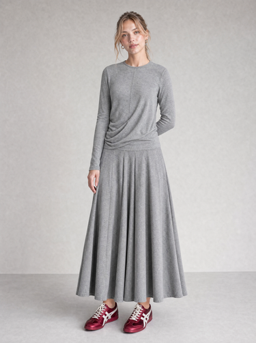 חצאית בייסיק חלקים GREY
