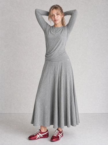 חצאית בייסיק חלקים GREY