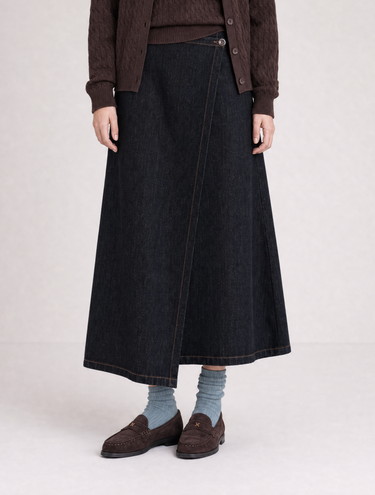 חצאית גינס מעטפת BLACK