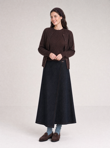 חצאית גינס מעטפת BLACK